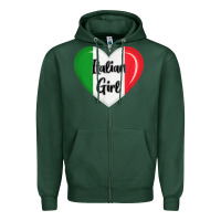 Sports Green italy flag for women italian girl Zipper Hoodie - linhVisuals