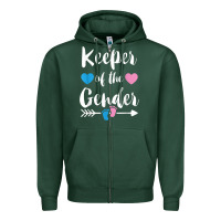 Sports Green keeper of the gender reveal tee shirt girl or boy blue pink Zipper Hoodie - linhVisuals