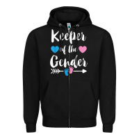Keeper Of The Gender Reveal Tee Shirt Girl Or Boy Blue Pink Zipper Hoodie | Teevron