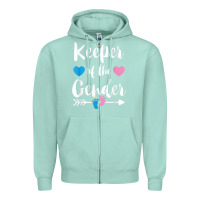 Seafoam keeper of the gender reveal tee shirt girl or boy blue pink Zipper Hoodie - linhVisuals