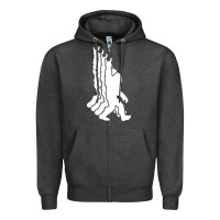 Charcoal Heather retro bigfoot funny sasquatch and peace Zipper Hoodie - linhVisuals