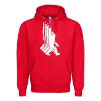 Red retro bigfoot funny sasquatch and peace Zipper Hoodie - linhVisuals