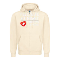 Sandshell feel safe at night sleep with a nurse tshirt Zipper Hoodie - linhVisuals
