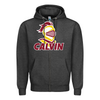 Charcoal Heather calvin knights cu Zipper Hoodie - linhVisuals