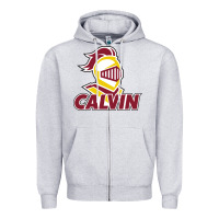 Heather Grey calvin knights cu Zipper Hoodie - linhVisuals