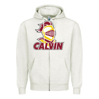 Oatmeal Heather calvin knights cu Zipper Hoodie - linhVisuals