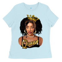 Baby Blue black queen Ladies Tee - FaDigitalArtStudio