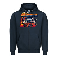 Navy vintage cale yarborough classic Zipper Hoodie - linhVisuals