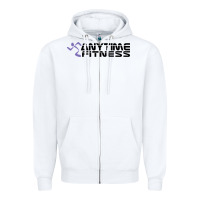 White anytime fitness leg day Zipper Hoodie - linhVisuals