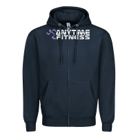 Navy anytime fitness leg day Zipper Hoodie - linhVisuals