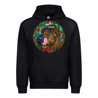 Black Longhorn Cow Christmas Urban Hoodie - RanaPortraitStore
