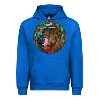 Cobalt Longhorn Cow Christmas Urban Hoodie - RanaPortraitStore