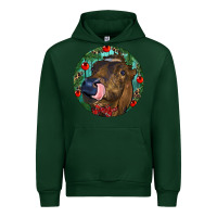 Forest Green Longhorn Cow Christmas Urban Hoodie - RanaPortraitStore