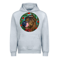 Heather Grey Longhorn Cow Christmas Urban Hoodie - RanaPortraitStore