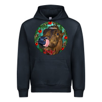 Navy Longhorn Cow Christmas Urban Hoodie - RanaPortraitStore