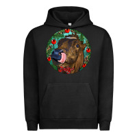Pigment Black Longhorn Cow Christmas Urban Hoodie - RanaPortraitStore