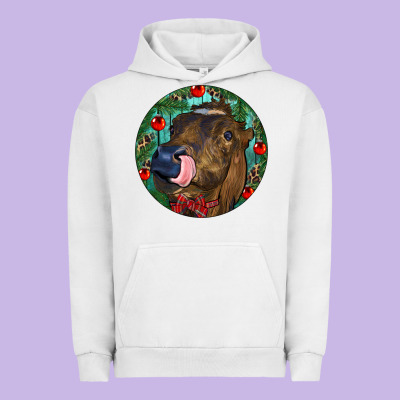 Longhorn Cow Christmas Urban Hoodie Designed By Ranaportraitstore