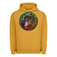 Pigment Peanut Butter Longhorn Cow Christmas Urban Hoodie - RanaPortraitStore