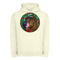 Pigment Pistachio Longhorn Cow Christmas Urban Hoodie - RanaPortraitStore