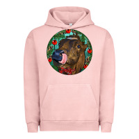 Pigment Salmon Longhorn Cow Christmas Urban Hoodie - RanaPortraitStore