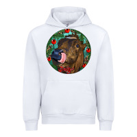 White Longhorn Cow Christmas Urban Hoodie - RanaPortraitStore
