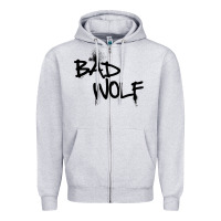 Heather Grey bad wolf racerback Zipper Hoodie - linhVisuals