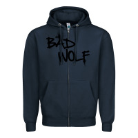 Navy bad wolf racerback Zipper Hoodie - linhVisuals