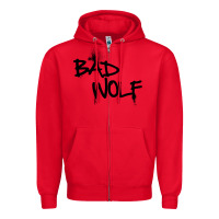 Red bad wolf racerback Zipper Hoodie - linhVisuals