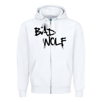 White bad wolf racerback Zipper Hoodie - linhVisuals