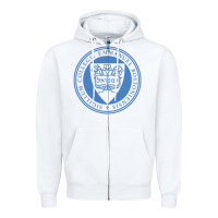 White Emmanuel College Zipper Hoodie - linhVisuals
