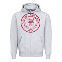 Heather Grey olivet college vectorized Zipper Hoodie - linhVisuals