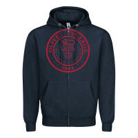 Navy olivet college vectorized Zipper Hoodie - linhVisuals