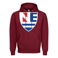 Burgundy new england college shield vectorized Zipper Hoodie - linhVisuals