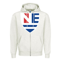 Oatmeal Heather new england college shield vectorized Zipper Hoodie - linhVisuals