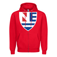 Red new england college shield vectorized Zipper Hoodie - linhVisuals