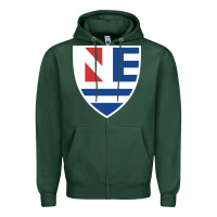 Sports Green new england college shield vectorized Zipper Hoodie - linhVisuals