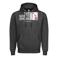 Charcoal Heather hawaii islands north shore haleiwa vintage style t shirt Zipper Hoodie - linhVisuals