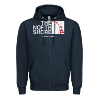 Navy hawaii islands north shore haleiwa vintage style t shirt Zipper Hoodie - linhVisuals