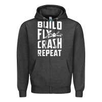 Charcoal Heather drone tshirt shirts for multicopter boy men kids fpv pilot t shirt Zipper Hoodie - linhVisuals