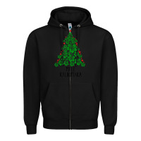 Black hawaiian christmas tree mele kalikimaka hawaii tropical t shirt Zipper Hoodie - linhVisuals