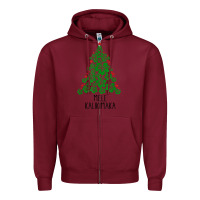 Burgundy hawaiian christmas tree mele kalikimaka hawaii tropical t shirt Zipper Hoodie - linhVisuals