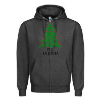 Charcoal Heather hawaiian christmas tree mele kalikimaka hawaii tropical t shirt Zipper Hoodie - linhVisuals