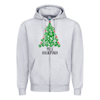 Heather Grey hawaiian christmas tree mele kalikimaka hawaii tropical t shirt Zipper Hoodie - linhVisuals