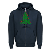 Navy hawaiian christmas tree mele kalikimaka hawaii tropical t shirt Zipper Hoodie - linhVisuals