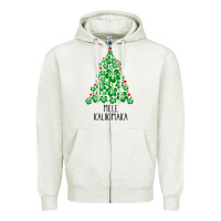 Oatmeal Heather hawaiian christmas tree mele kalikimaka hawaii tropical t shirt Zipper Hoodie - linhVisuals