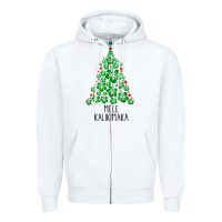 White hawaiian christmas tree mele kalikimaka hawaii tropical t shirt Zipper Hoodie - linhVisuals