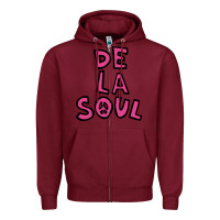 Burgundy de la soul merchandise Zipper Hoodie - linhVisuals