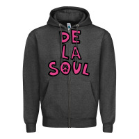 Charcoal Heather de la soul merchandise Zipper Hoodie - linhVisuals
