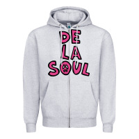 Heather Grey de la soul merchandise Zipper Hoodie - linhVisuals