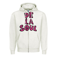 Oatmeal Heather de la soul merchandise Zipper Hoodie - linhVisuals